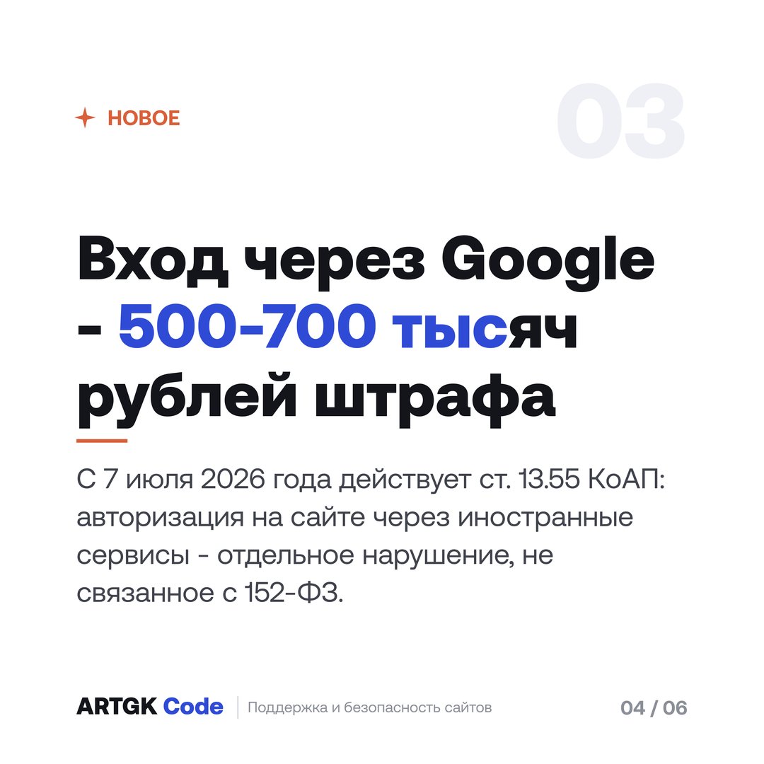 Слайд 4 — Как самому проверить сайт на 152-ФЗ: 7 пунктов, за которые штрафуют в 2026